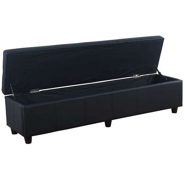 Mendler Aufbewahrungs-Truhe Sitzbank Bank Kriens XXL Kunstleder 180x45x45cm schwarz matt 33711 günstig versandkostenfrei online kaufen: große Auswahl günstige Preise