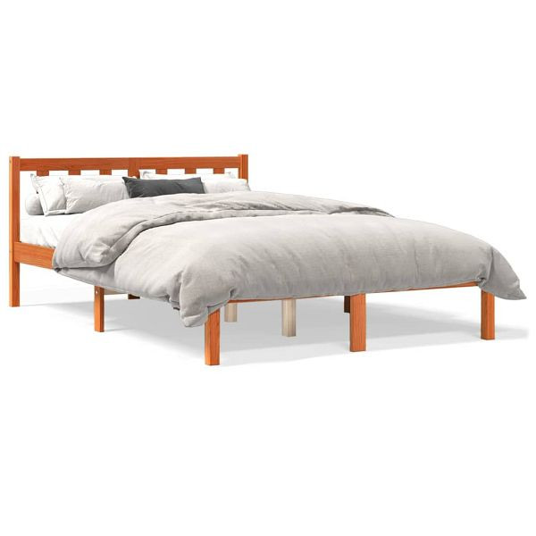 vidaXL Massivholzbett Wachsbraun 120x190 cm Kiefer, 844803