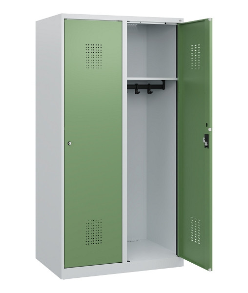 C+P Spind Evolo PLUS, 2 Abteile, 1530x800x500mm, 7035/6011, Zylinderschloss, 0490005-22 S10036