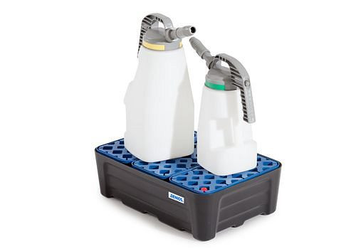 DENIOS Kleingebindewanne SC-P 30, aus PE, mit PE-Gitterrost, Auffangvolumen 30 Liter, 248042