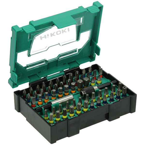 HiKOKI Bit-Box 1/4", 60-teilig, 25mm, inkl. magnetischem Bithalter und magnetischem Bithalter mit Schnellwechselsystem, 40030024
