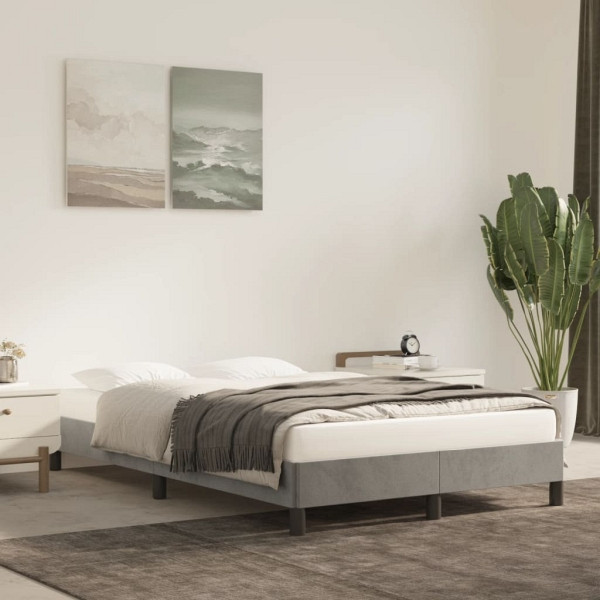 vidaXL Bettgestell Hellgrau 120x200 cm Samt, Polyester, 346964