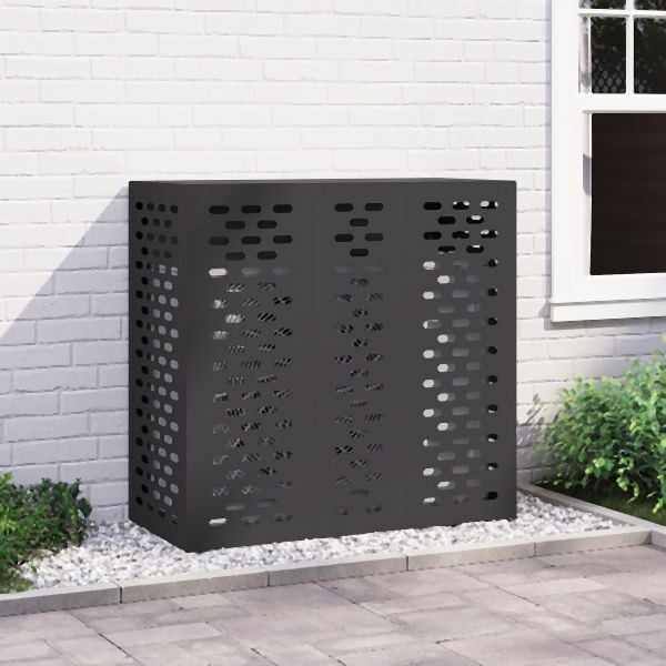 vidaXL Klimaanlagenabdeckung - Schwarz, 110 x 50 x 105 cm, 865911