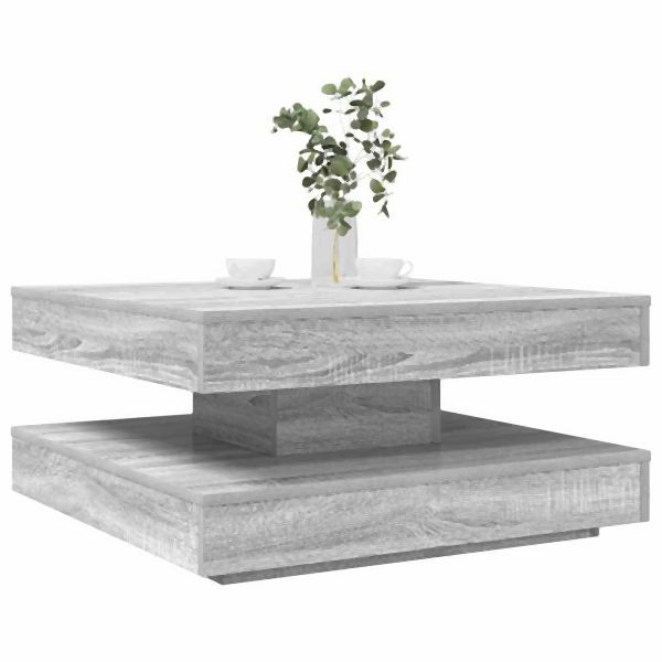 vidaXL Couchtisch 360-Grad Drehbar Grau Sonoma 70x70x34,5 cm, 858484