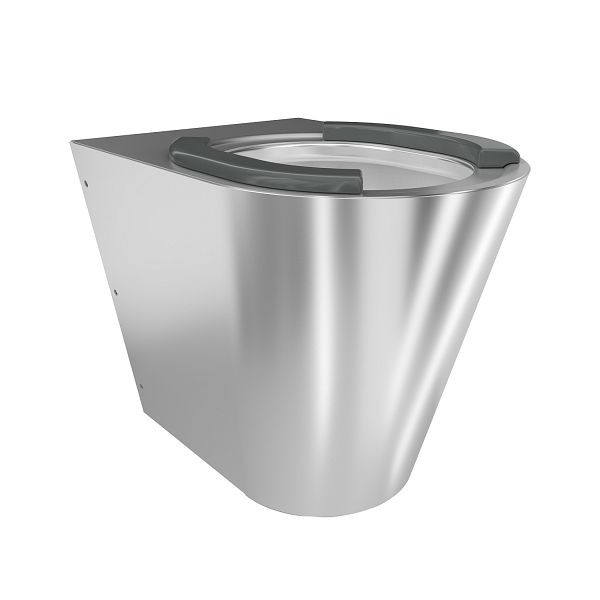 KWC T-WC, Campus, Edelstahl, wandhängend, 360x412x500 mm, Sitzbacken, Schürze bodenlang, 2000100154