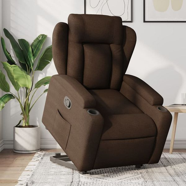 vidaXL Relaxsessel mit Aufstehhilfe Braun Stoff, 3204486