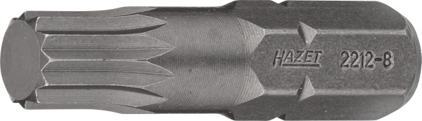 Hazet Bit, Sechskant massiv 8 (5/16 Zoll), Innen Vielzahn Profil XZN, M8, DIN 65254, Schlüsselweite: M8, 2212-8