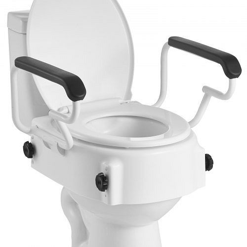 VEVOR höhenverstellbare Toilettensitzerhöhung mit Armlehnen & 136 kg Tragkraft für Senioren & Behinderte, FSSFSJGMTZDDNO6QU001V0