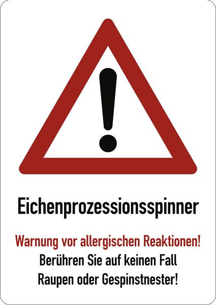 Moedel Eichenprozessionsspinner Warnung vor..., Aluminium, 210x297 mm, 101035