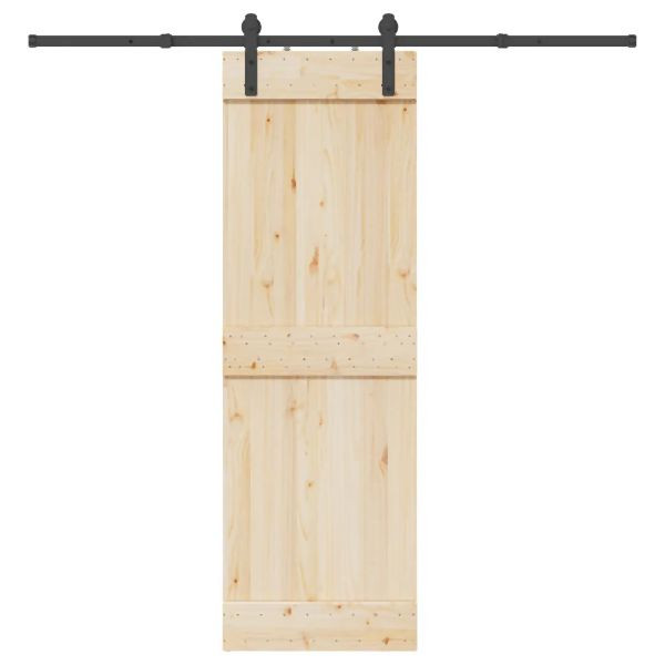 vidaXL Schiebetürbeschlag-Set 213,5 cm Stahl Schwarz, 4009715