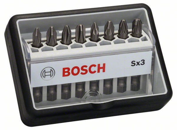 Bosch Schrauberbit-Set Robust Line Sx Extra-Hart, 8-teilig, 49 mm, PH, PZ, VE: 5 Stück, 2607002558