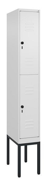 C+P Doppelstöckiger Spind Classic PLUS, Gestell, 2120x300x500mm, 9016/9016, Drehriegel, 0803307-10 S10014