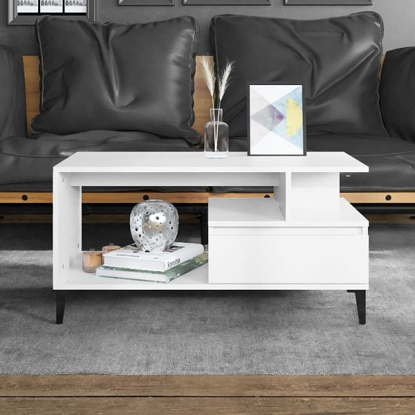 vidaXL Couchtisch Weiß 90x49x45 cm Holzwerkstoff, 819620