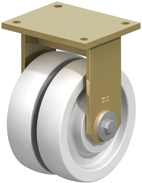 Blickle BSD-SPO 200K-35 Stahlgeschweißte Schwerlast-Doppel-Bockrolle, Polyamid, Weiß, 605659