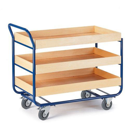 Rollcart Tischwagen 80 mm Randhöhe (930x500), Tragkraft: 150 kg, 06-7135