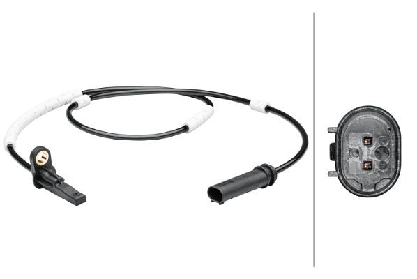 HELLA Sensor, Raddrehzahl, 2-polig, Gesamtlänge: 884mm, 6PU 012 679-571