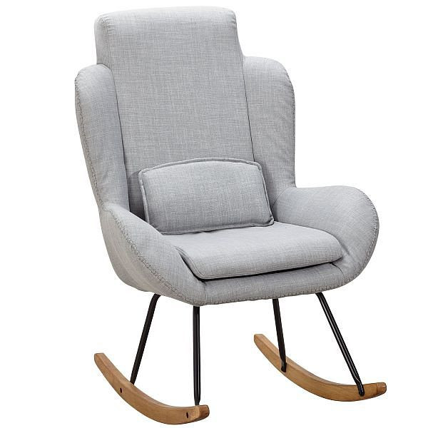 Wohnling Schaukelstuhl ROCKY Grau Design 75 x 110 x 88,5 cm, WL5.799