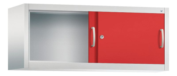 C+P Aufsatzschrank Acurado, H500xB1200xT400mm, Farbe: Lichtgrau / feuerrot, Bügelgriff, 1 OH, 2044-00 S10106