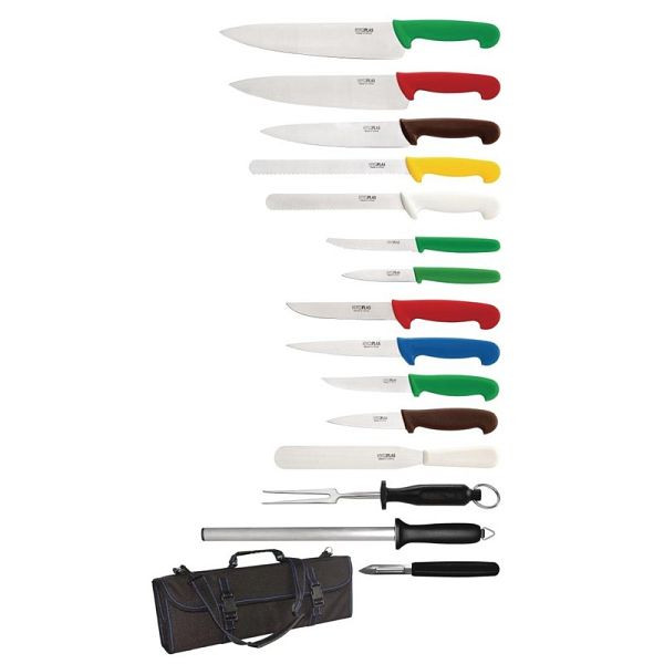 Hygiplas 15-teiliges Messerset mit Tasche, S454, 5050984272400