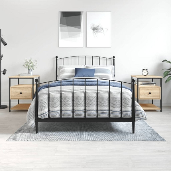 vidaXL Nachttische 2 Stück Sonoma-Eiche 40x42x56 cm Holzwerkstoff, 826026
