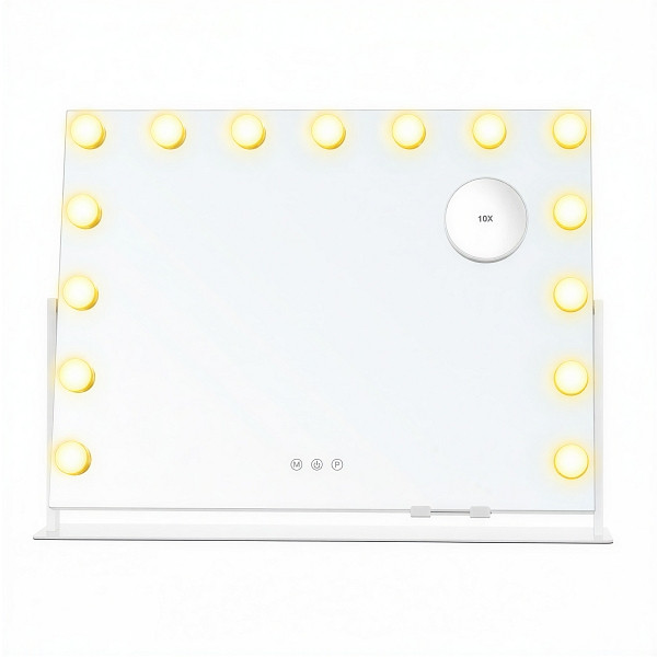 SONGMICS Schminkspiegel, Weiß, 62,5x10x45,8 cm, Design 1, LWM001W02
