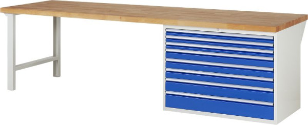 RAU Werkbank Serie 7000 - Modell 7719, B3000 x T900 x H890 mm, Systemunterbau B3000 x T850 x H850 mm, 03-7719A1-309B4M.11