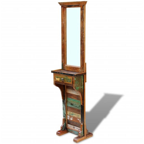 vidaXL Garderobenspiegel Altholz 47x23x180 cm, Glas, 243330