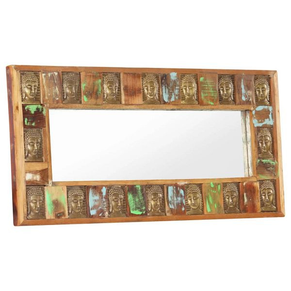vidaXL Spiegel mit Buddha-Verzierung 110x50 cm Recyceltes Massivholz, 321816