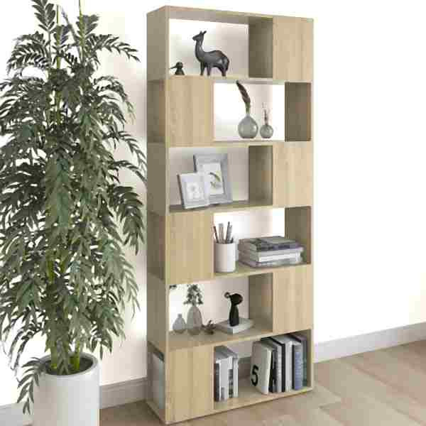 vidaXL Bücherregal Raumteiler Sonoma-Eiche 80x24x186 cm Holzwerkstoff, 809155