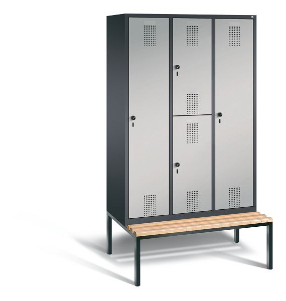 C+P Kombi-Spind Evolo, H2090xB1200xT815mm, Farbe: Schwarzgrau / Weißaluminium, 48650-32 S10008