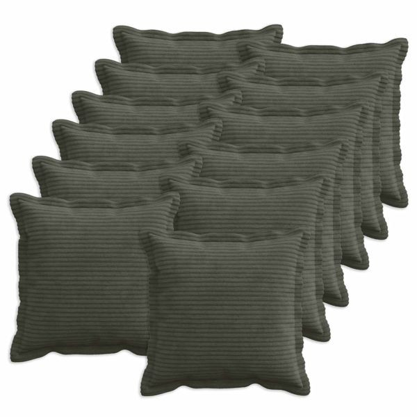 vidaXL Kissenbezug 12 stk. HOUTEN Anthrazit 45 x 45 cm Cord, 918645