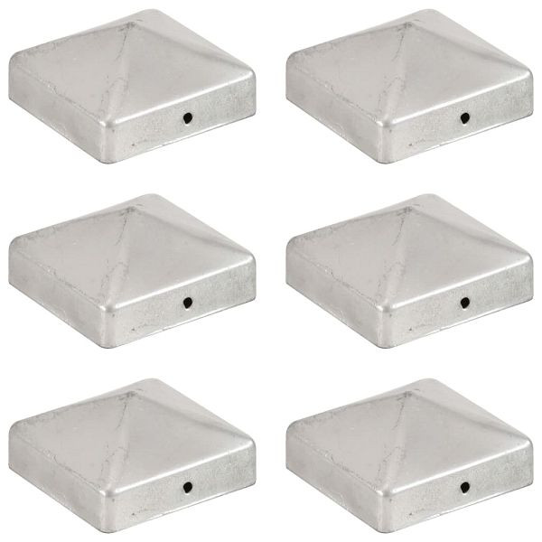 vidaXL Pfostenkappen 6 Stück Pyramide Verzinktes Metall 71 x 71 mm, 145489
