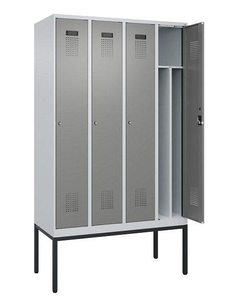 C+P Spind Evolo PLUS, Gestell, 4 Abteile, 2120x1200x500mm, 7035/0004, Verschluss Zylinderschloss, 0490307-40F S10041