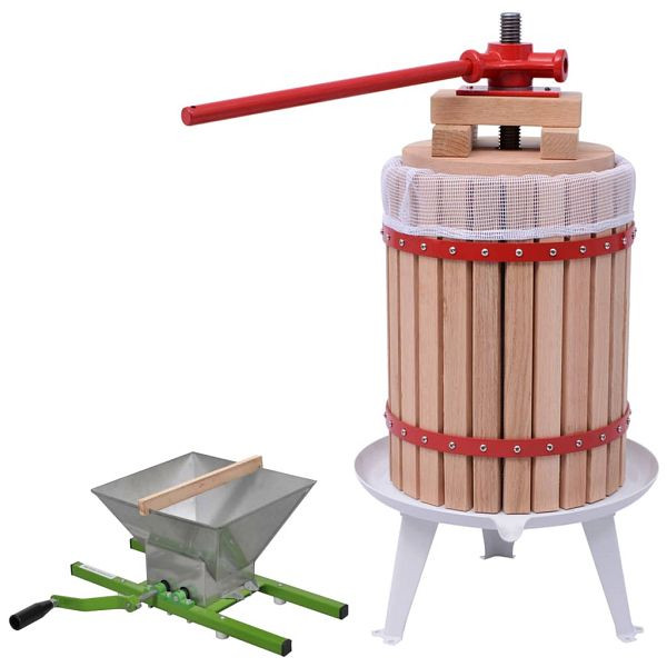 vidaXL 2-teilig Obst- & Weinpresse und Mühle-Set, 277150