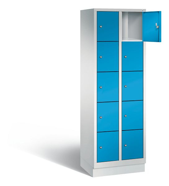 C+P Schließfachschrank Evolo, H1800xB610xT500mm, Farbe: Lichtgrau / Lichtblau, 48020-205 S10002