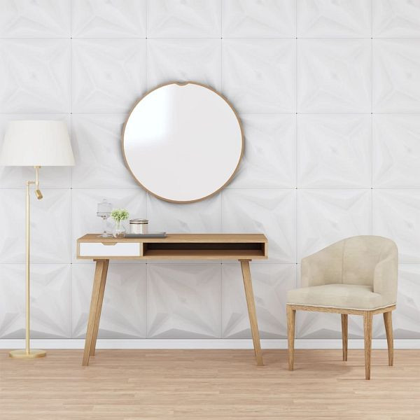 vidaXL Wandpaneele 48 Stück Weiß 50x50 cm XPS 12 m² Stern, 356933