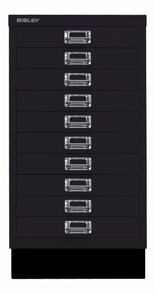 Bisley MultiDrawer™, 29er Serie mit Sockel, DIN A3, 10 Schubladen, schwarz, L29A310S633