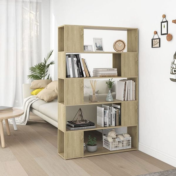 vidaXL Bücherregal Raumteiler Sonoma-Eiche 100x24x155 cm Holzwerkstoff, 809200