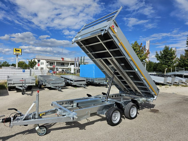 Eduard 3518 GD 3500 kg Dreiseitenkipper mit elektrischer Bedienung und Nothandpumpe, Auffahrschienen, Maße: 1800 x 3560 x 300 mm, SW520256