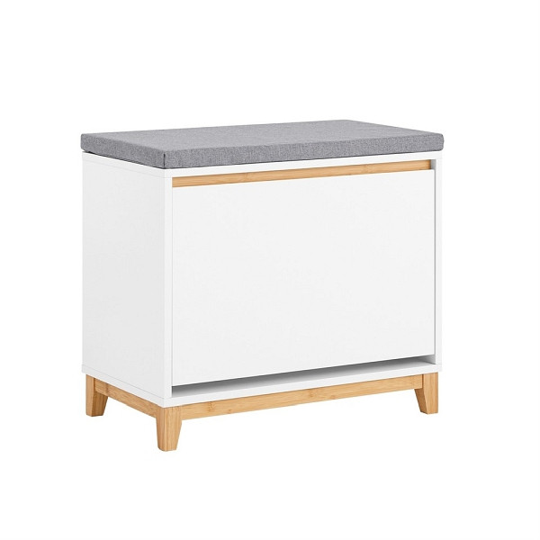SoBuy Schuhbank mit einer Tür Holzfarbe 60x34x55 cm, Modern, FSR191-WN