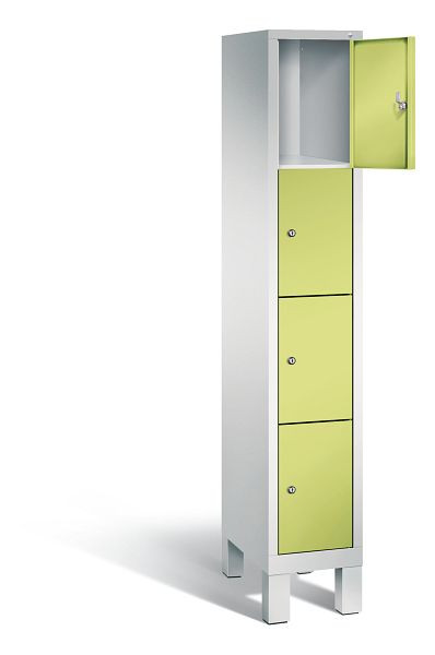 C+P Schließfachschrank Evolo, H1850xB320xT500mm, Farbe: Lichtgrau / Viridingrün, 48010-104 S10107