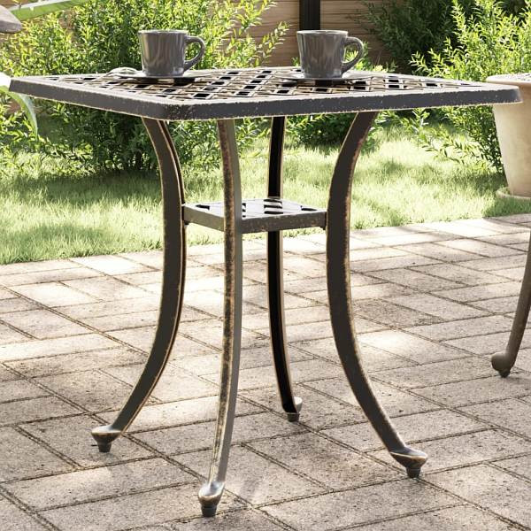 vidaXL Gartentisch Bronzen 53x53x53 cm Aluminiumguss, 4002819