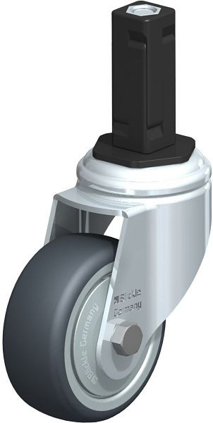 Blickle LKRA-TPA 80K-11-FK-EV13 Apparate-Lenkrolle mit Expander, Thermoplastisches Gummi-Elastomer, Grau, 847856