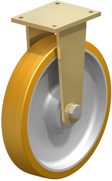 Blickle BS-GTH 402K Stahlgeschweißte Schwerlast-Bockrolle, Blickle Extrathane®, Hellbraun, 625095