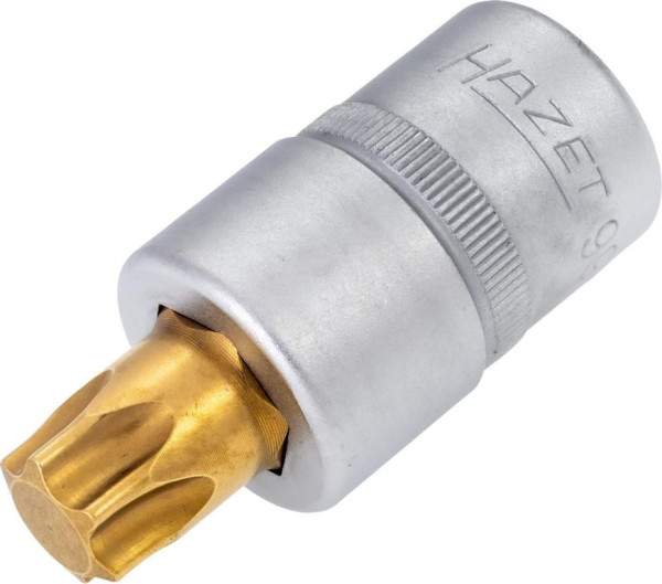 Hazet Schraubendreher-Steckschlüsseleinsatz TORX®, Vierkant hohl 12,5 mm, Innen TORX® Profil, T60, Kurze Ausführung Mit Rändelung, 992-T60
