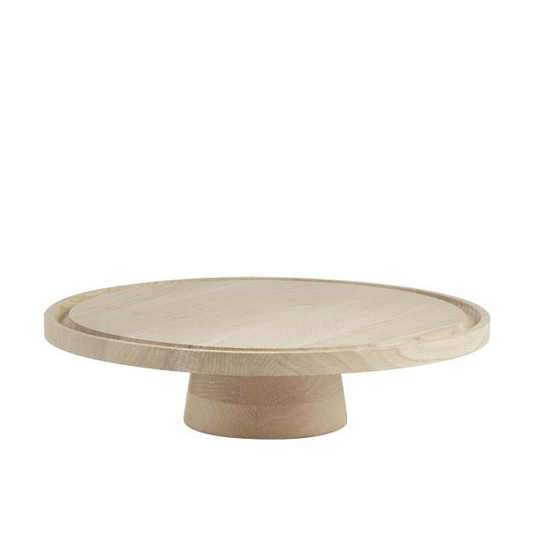 APS Servier- und Tortenplatte VALO - Eichenholz geölt, Ø 32 cm, Höhe 8,5 cm, Standfuß, 14095