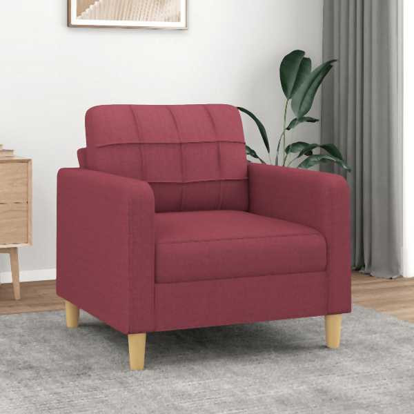 vidaXL Sofasessel Weinrot 60 cm Stoff, Füllung: Schaumstoff, 359081