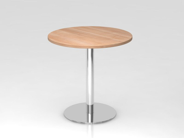 Hammerbacher Besprechungstisch 80cm rund Nussbaum/Chrom, Gestell verchromt, VSTF08/N/C