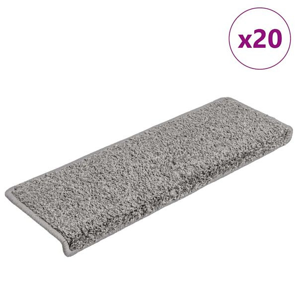 vidaXL Stufenmatten 20 Stück 65x21x4 cm Grau Rechteckiger Rand, 3365851