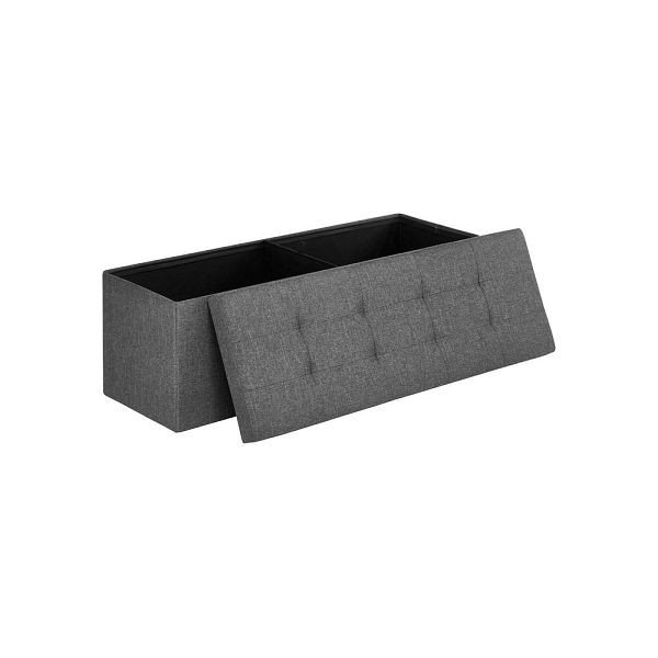 SONGMICS Sitzbank mit Stauraum 110 cm Grau, LSF77K, 6955880314393